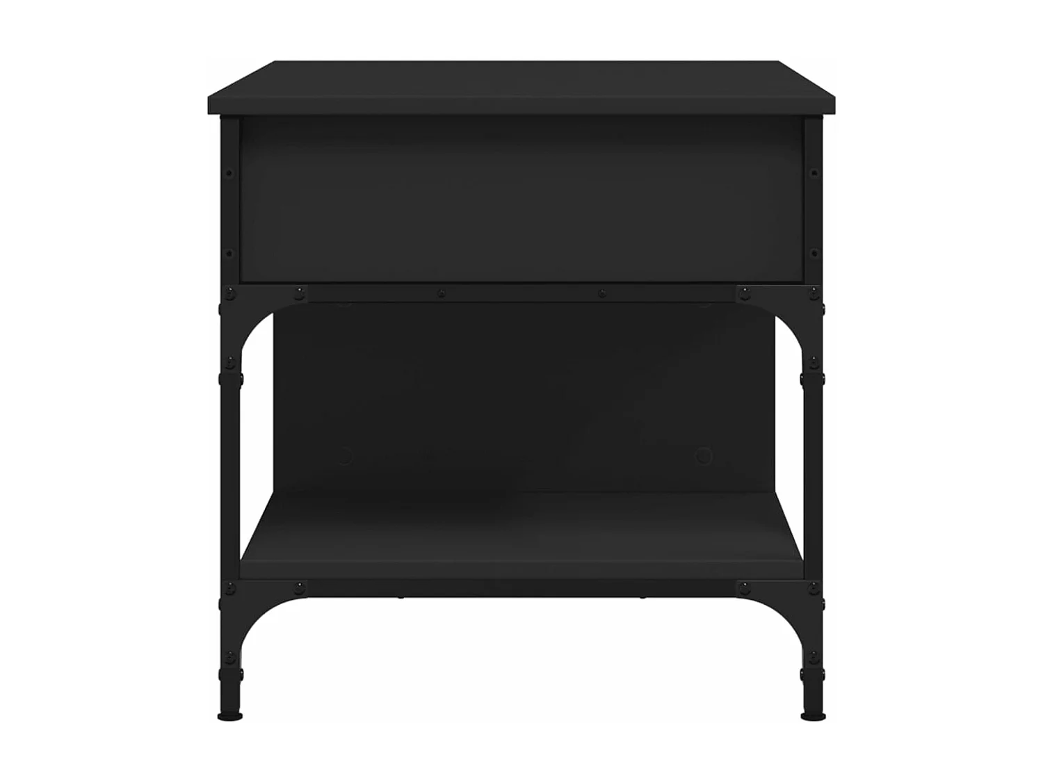 Table basse noir 70x50x50 bois d'ingénierie et métal