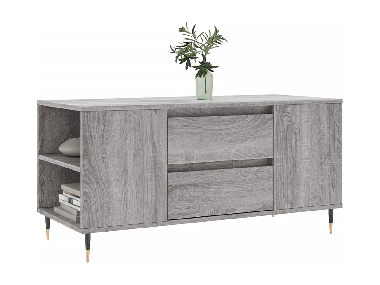 Table basse sonoma gris 102x44,5x50 bois d'ingénierie