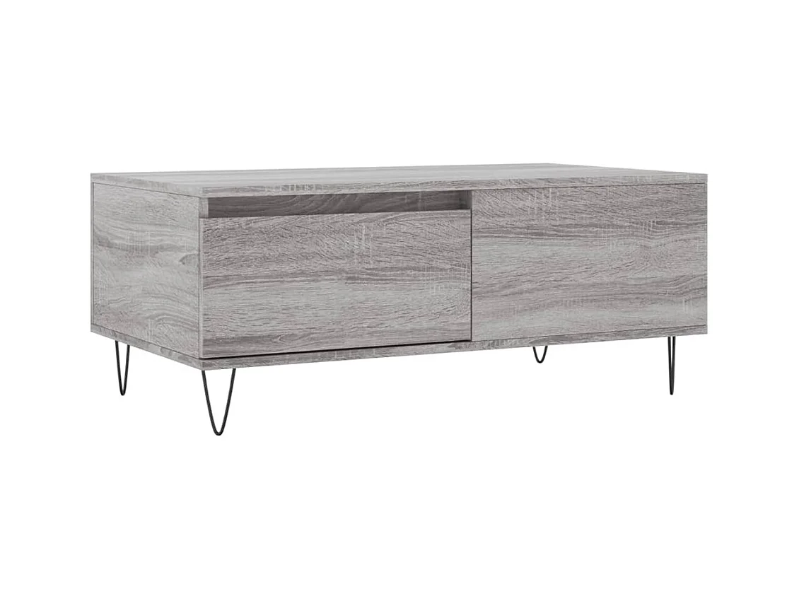 Table basse Sonoma gris 90x50x36,5 Bois d'ingénierie