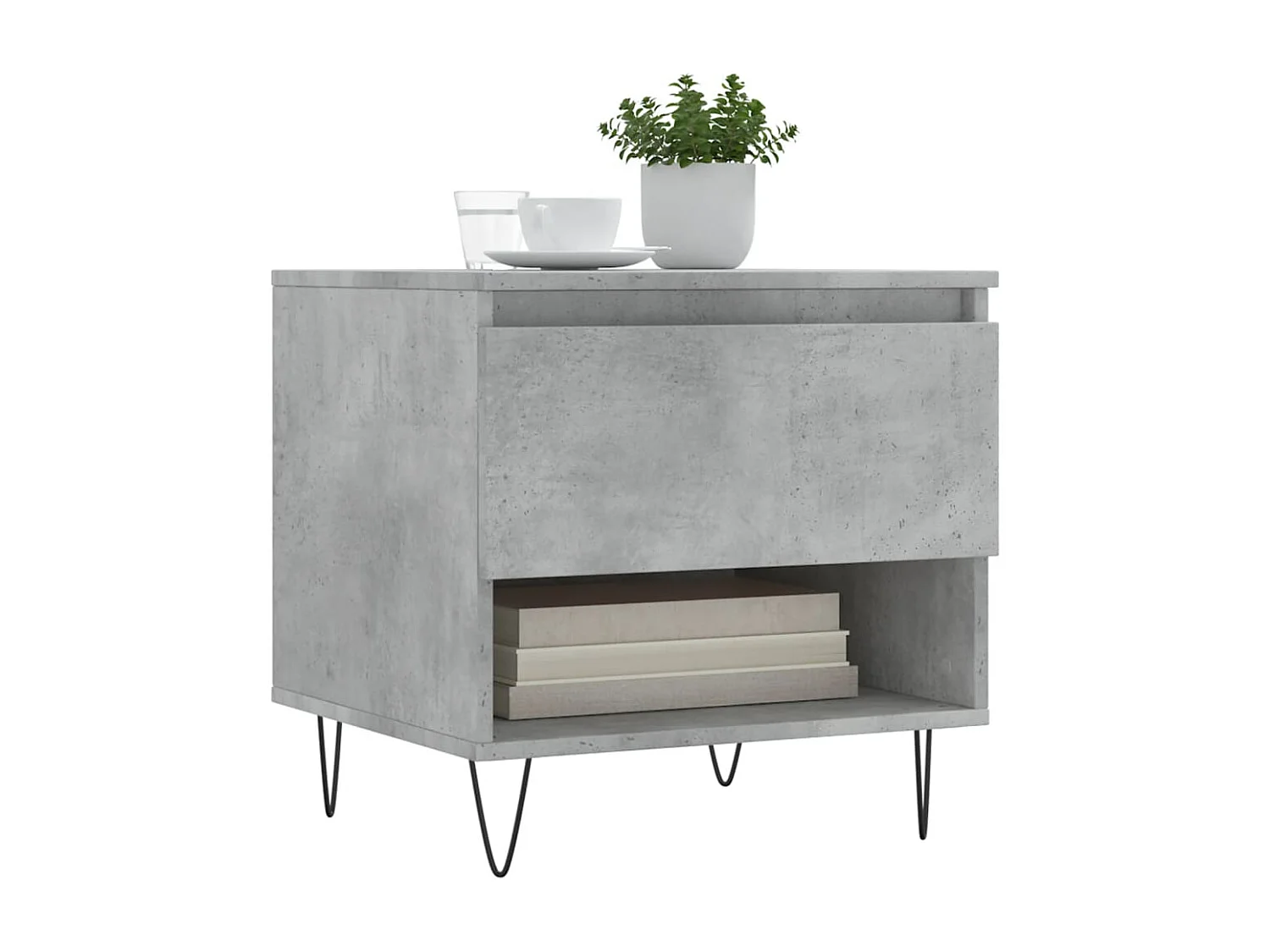 Table basse gris béton 50x46x50 bois d'ingénierie