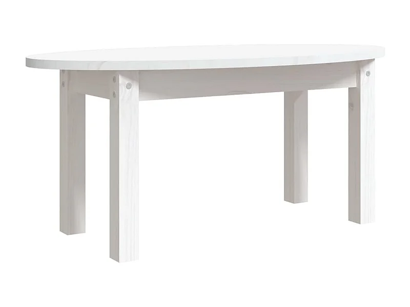 Table basse Blanc 80x40x35 Bois massif de pin