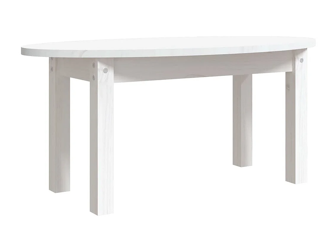 Table basse Blanc 80x40x35 Bois massif de pin