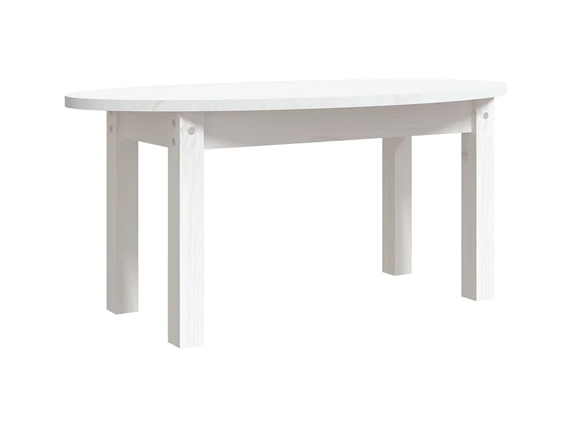 Table basse Blanc 80x40x35 Bois massif de pin