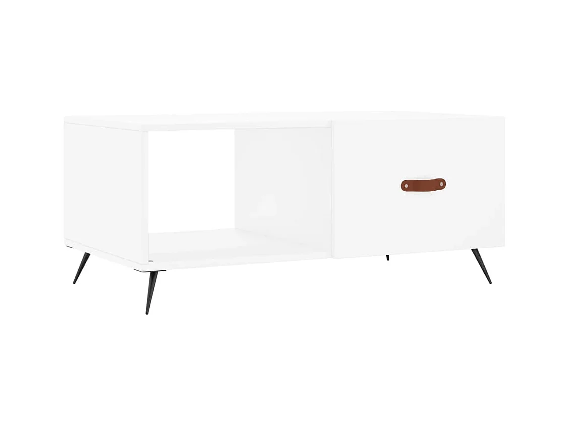 Table basse blanc 90x50x40 bois d'ingénierie