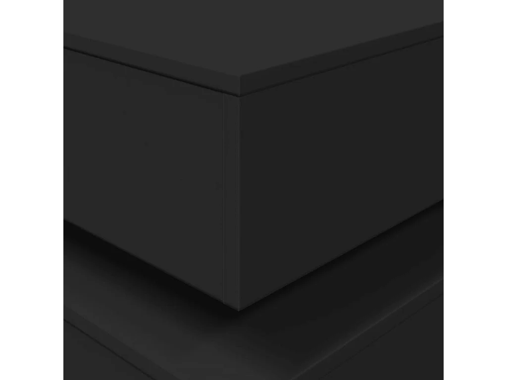 Table basse avec lumières LED noir 90x50x40