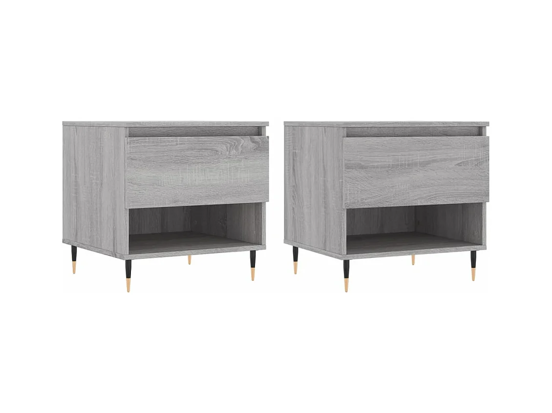 Tables basses 2 pcs sonoma gris 50x46x50 bois d'ingénierie