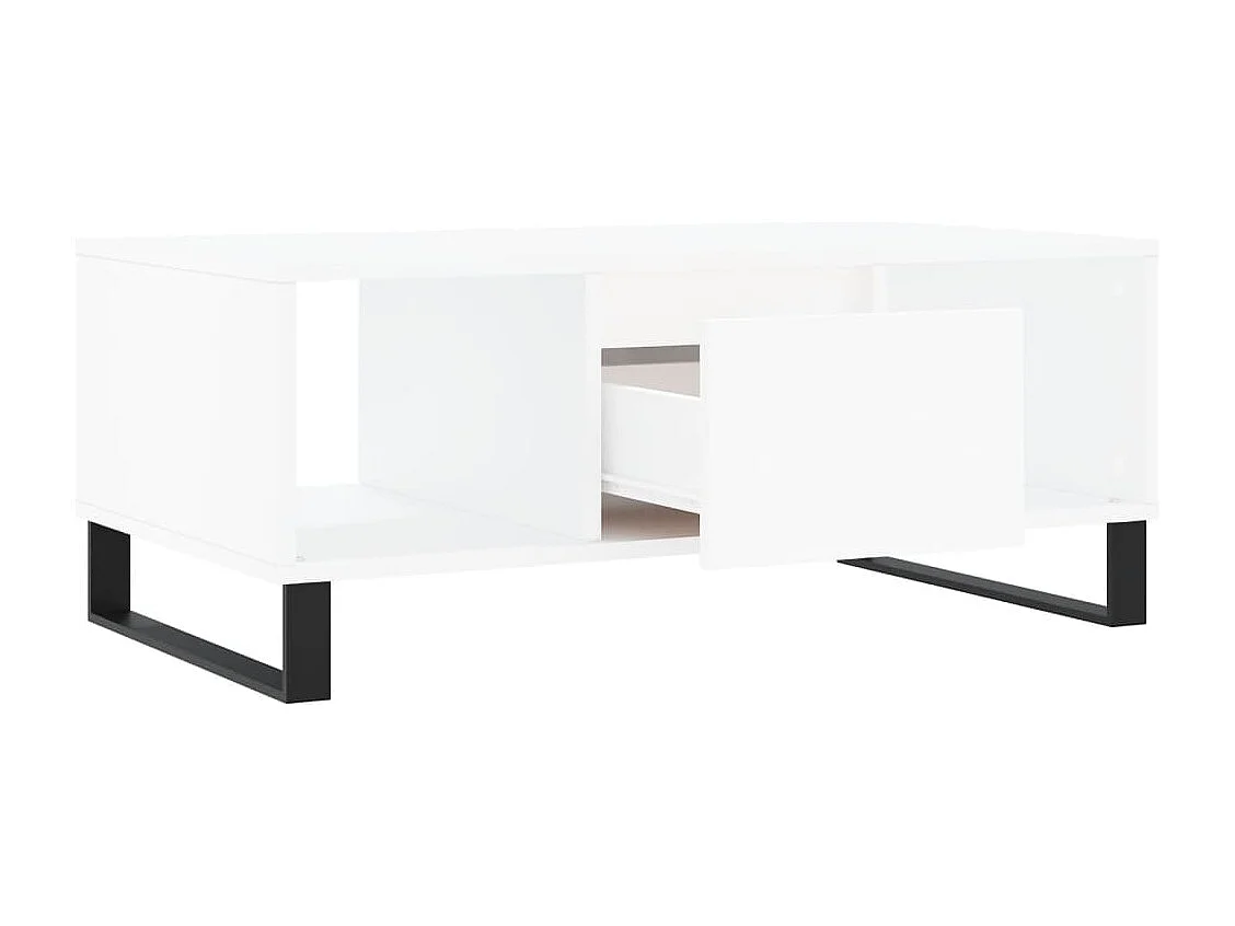 Table basse Blanc 90x50x36,5 Bois d'ingénierie