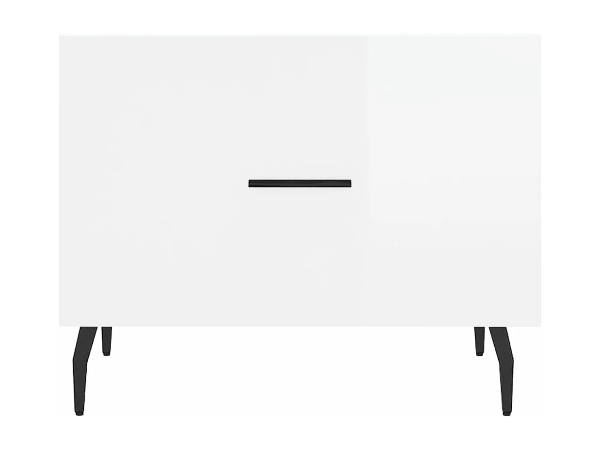 Tables basses 2 pcs blanc brillant 50x50x40 bois d'ingénierie