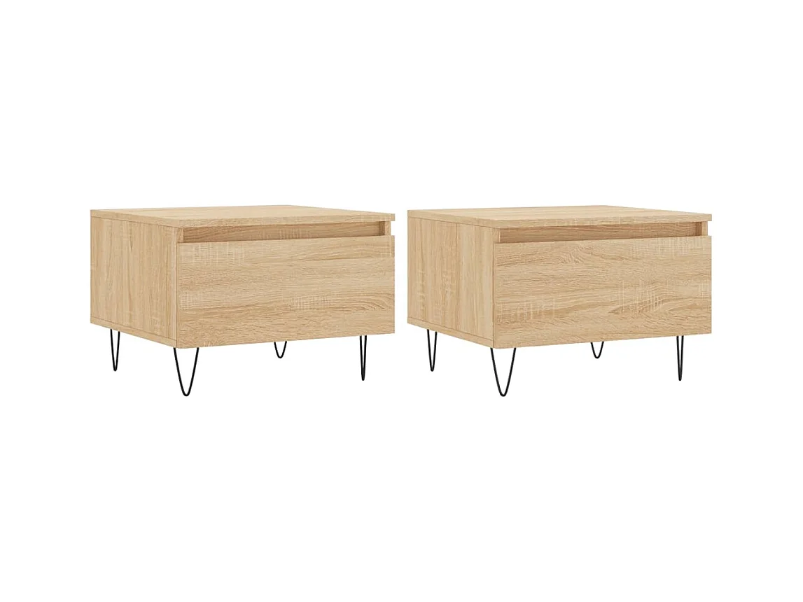 Tables basses 2 pcs chêne sonoma 50x46x35 bois d'ingénierie