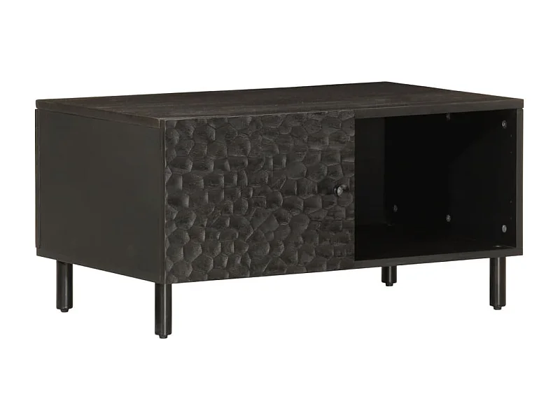 Table basse noir 80x50x40 bois massif de manguier