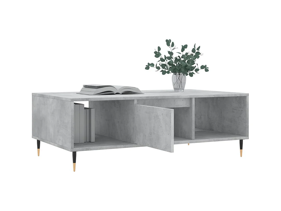 Table basse gris béton 104x60x35 bois d'ingénierie