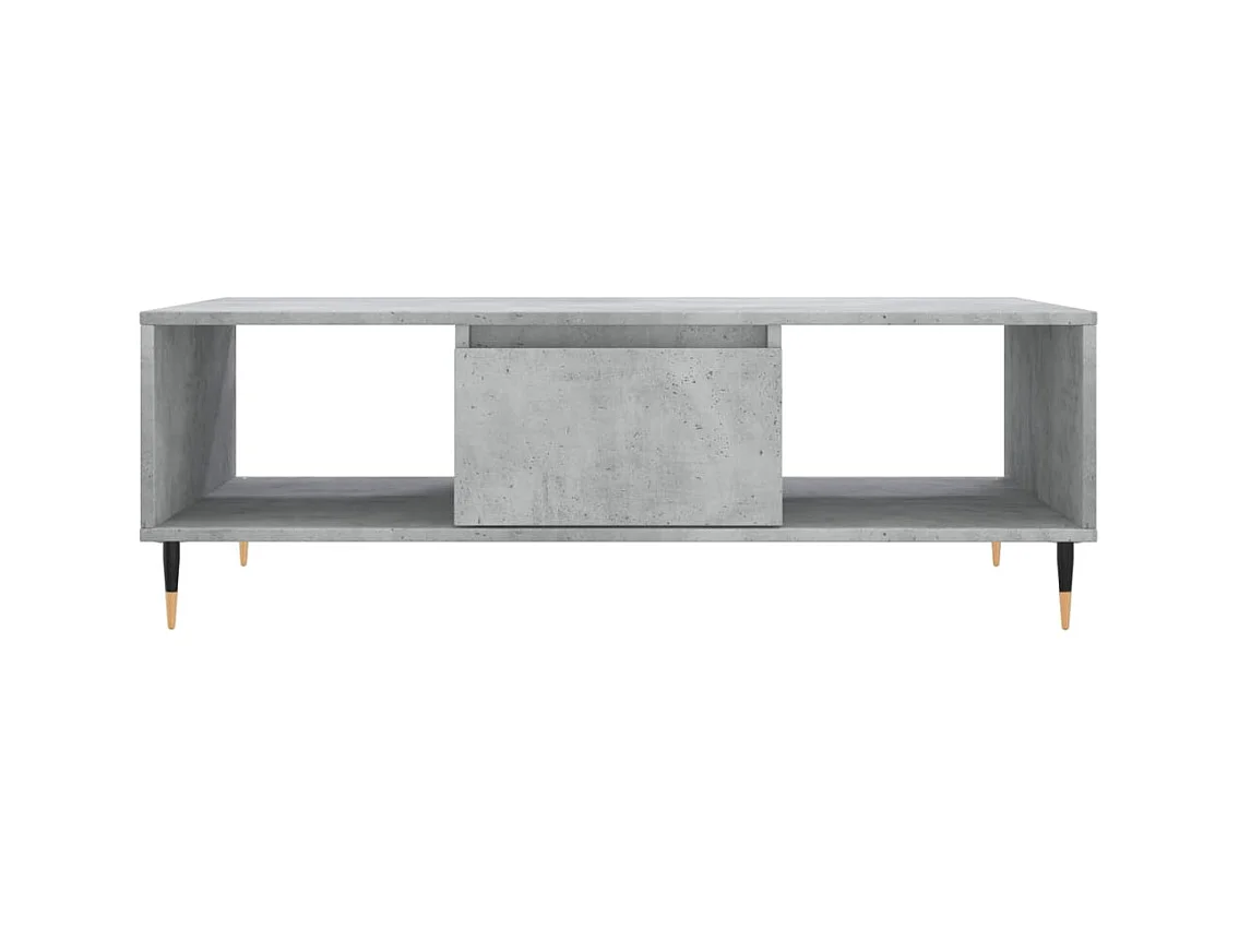 Table basse gris béton 104x60x35 bois d'ingénierie