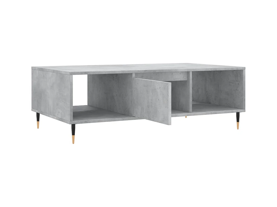 Table basse gris béton 104x60x35 bois d'ingénierie