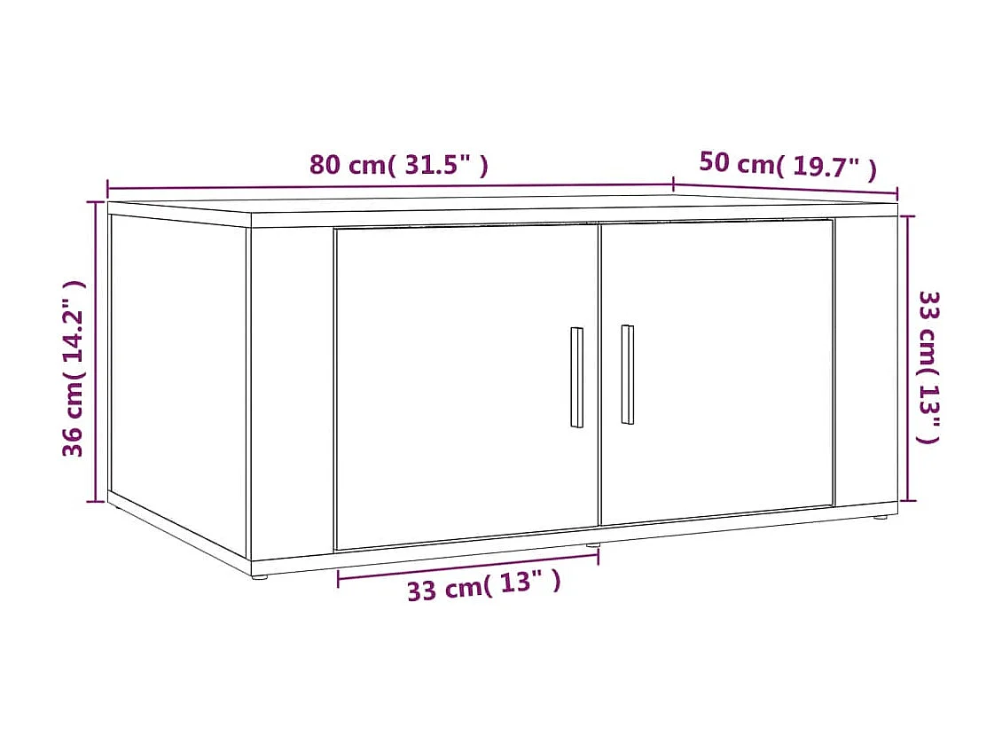 Table basse Chêne marron 80x50x36 Bois d'ingénierie