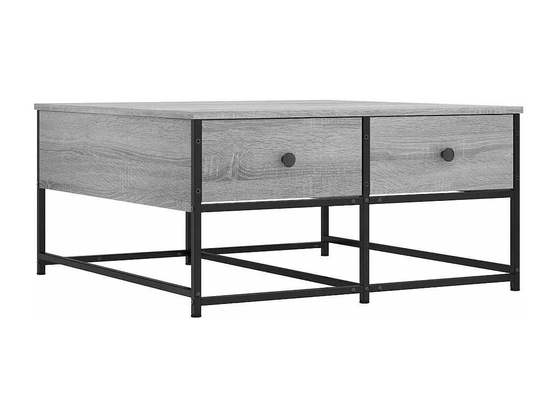 Table basse sonoma gris 80x80x40 bois d'ingénierie