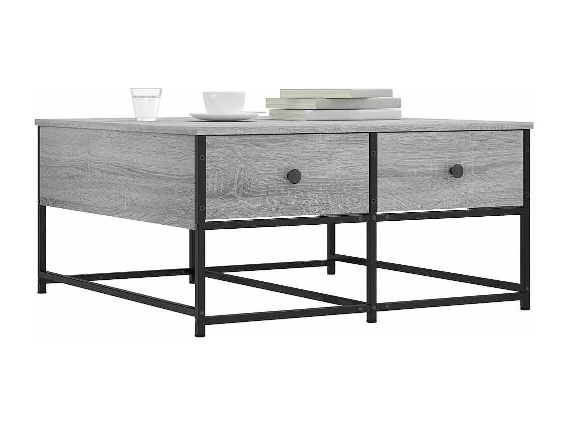 Table basse sonoma gris 80x80x40 bois d'ingénierie