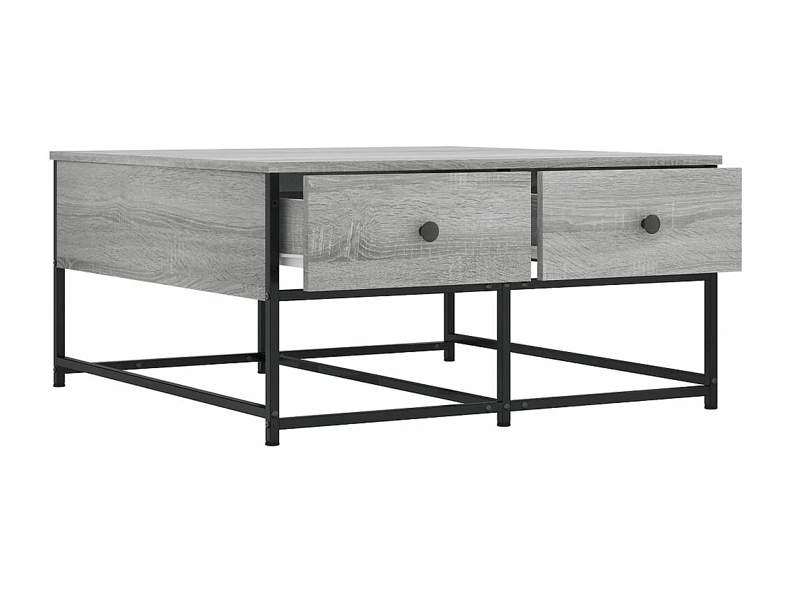 Table basse sonoma gris 80x80x40 bois d'ingénierie
