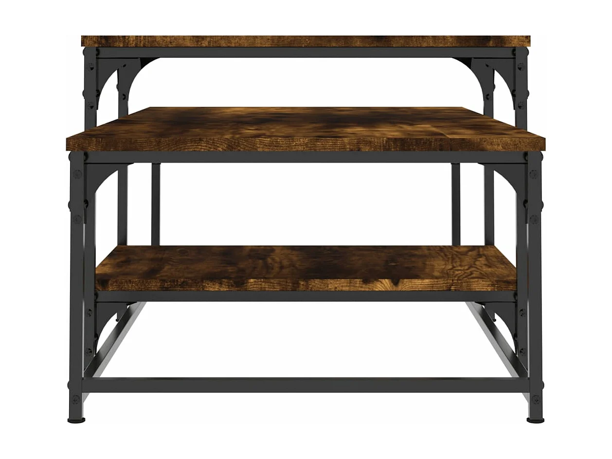 Table basse chêne fumé 102x60x45 bois d'ingénierie