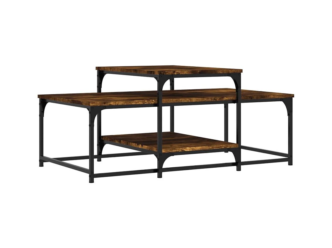 Table basse chêne fumé 102x60x45 bois d'ingénierie