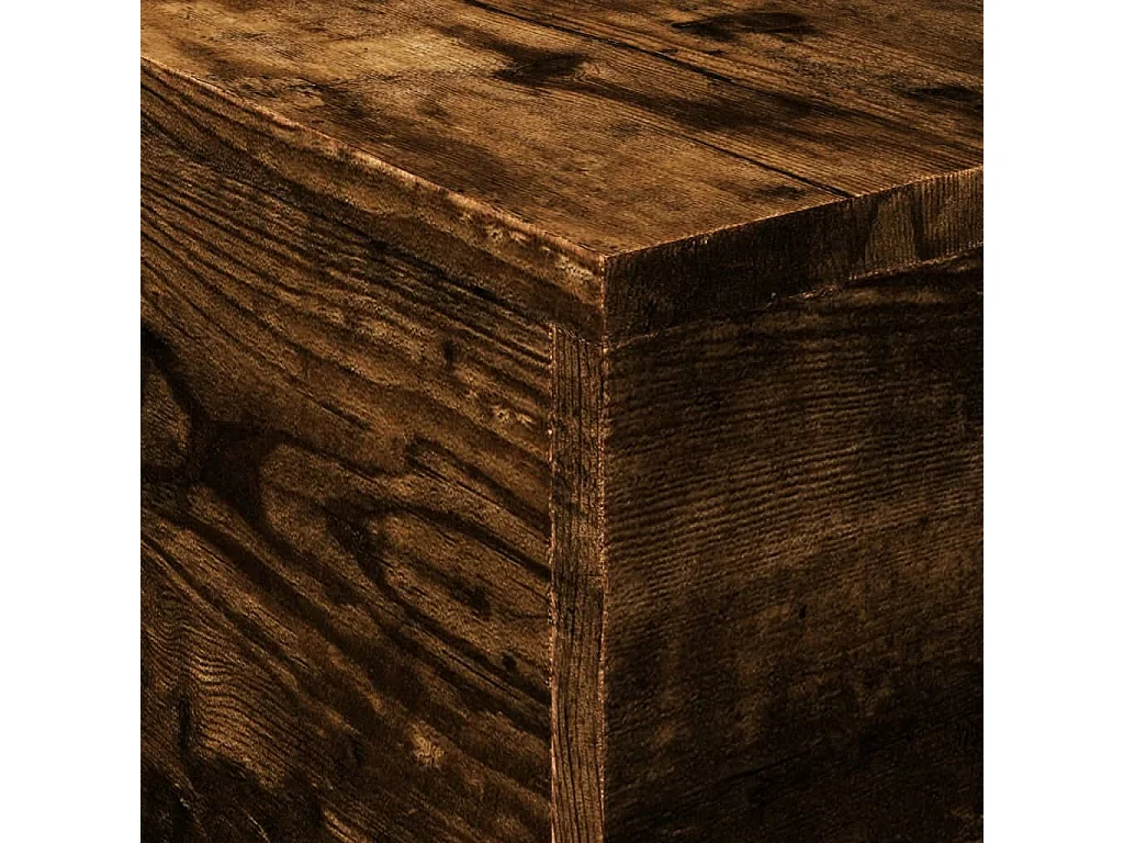 Table basse avec lumières LED chêne fumé 50x50x40