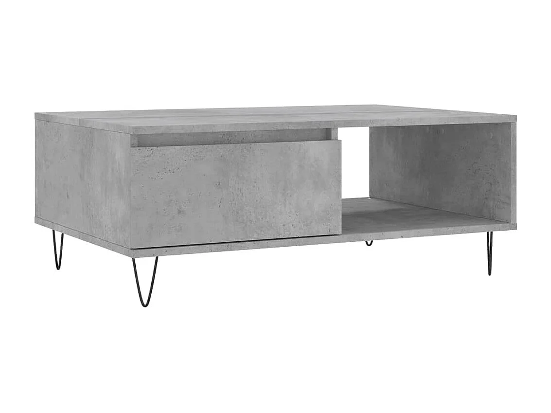 Table basse gris béton 90x60x35 bois d'ingénierie