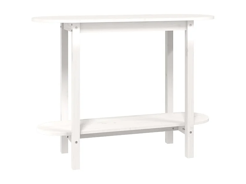 Table console Blanc 110x40x80 Bois massif de pin