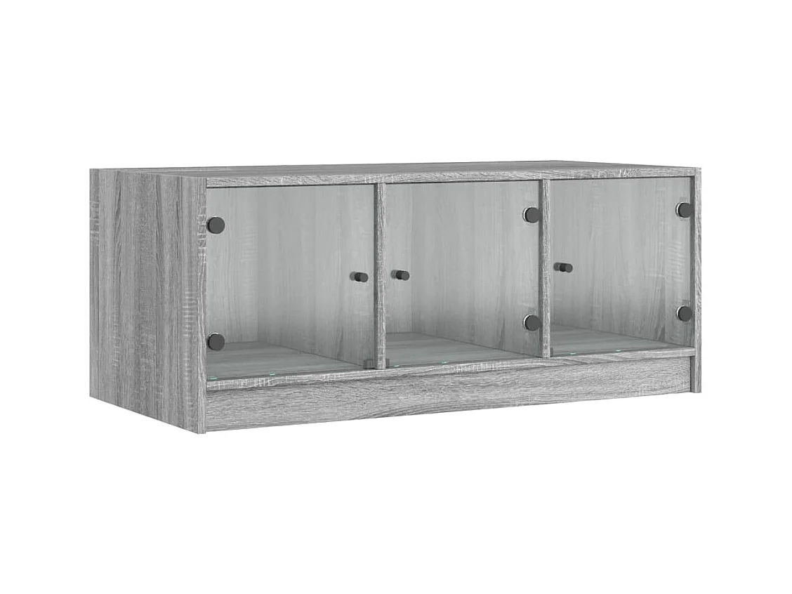 Table basse avec portes en verre sonoma gris 102x50x42