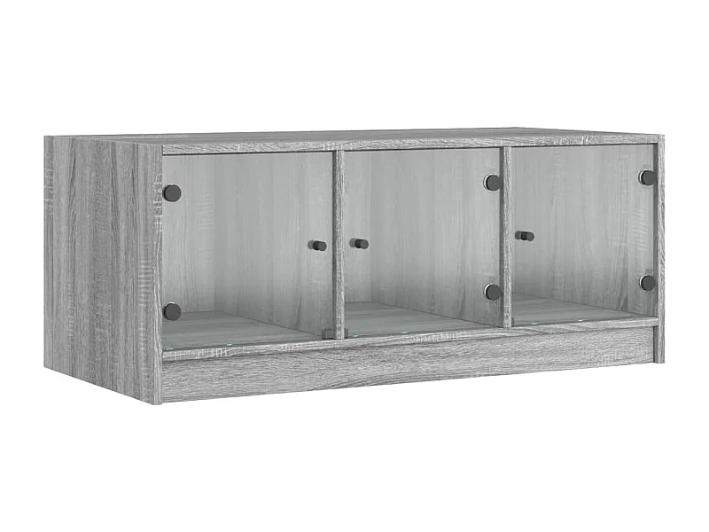 Table basse avec portes en verre sonoma gris 102x50x42