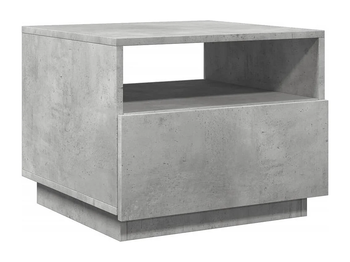 Table basse avec lumières LED gris béton 50x49x40