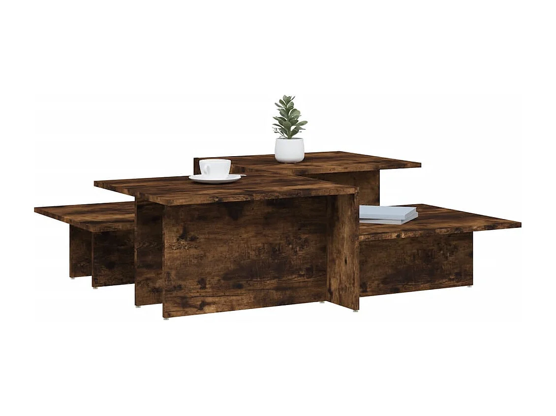 Tables basses 2 pcs Chêne fumé Bois d'ingénierie