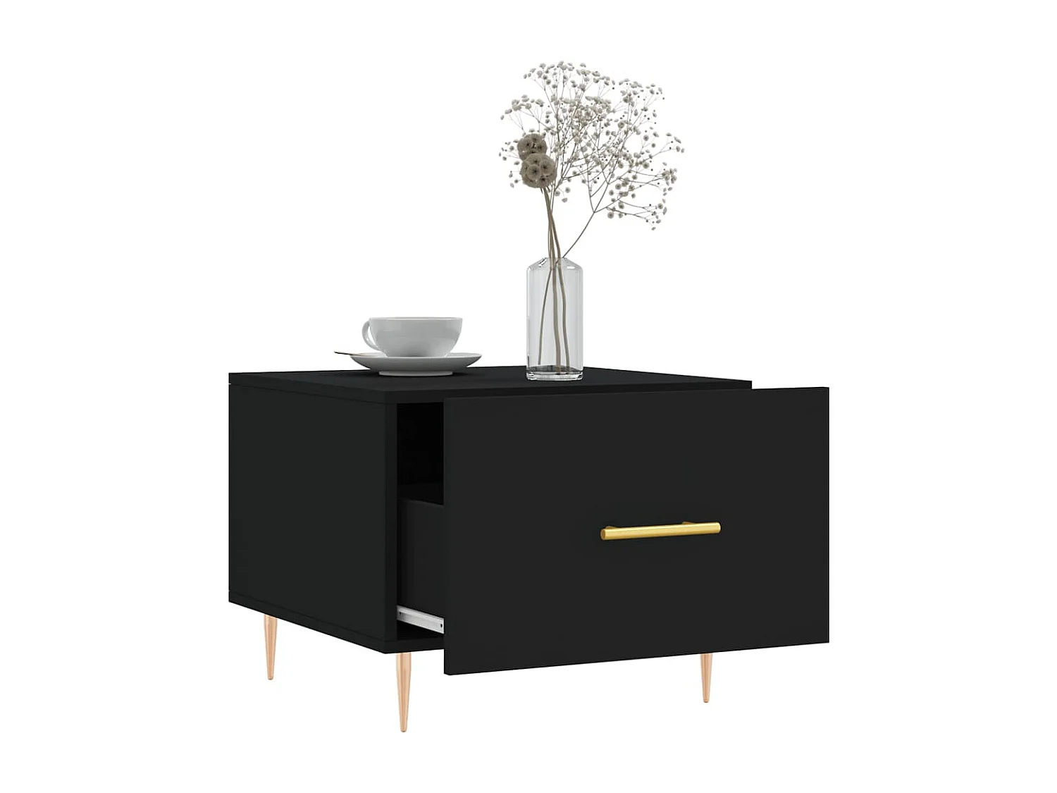 Table basse Noir 50x50x40 Bois d'ingénierie