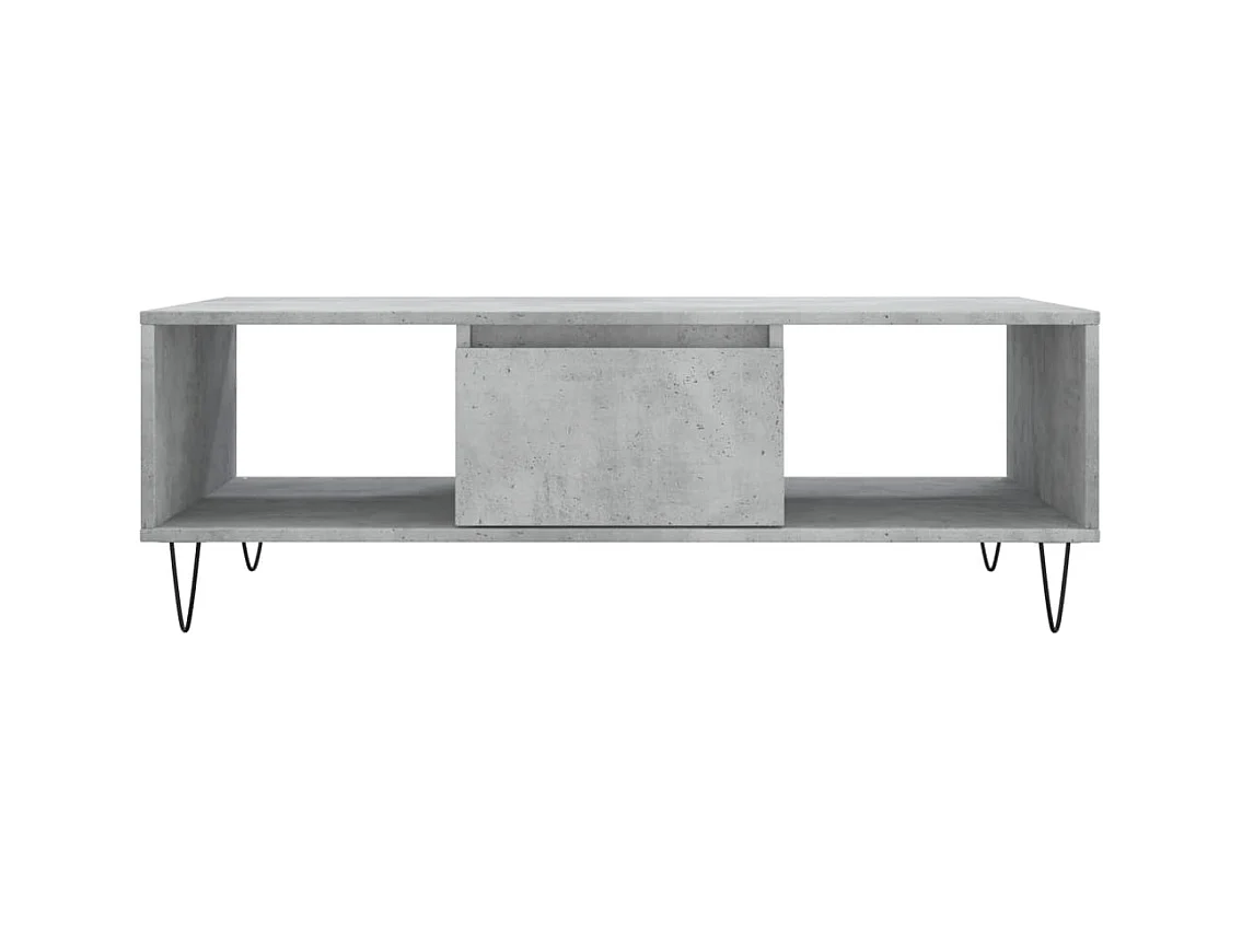 Table basse gris béton 104x60x35 bois d'ingénierie