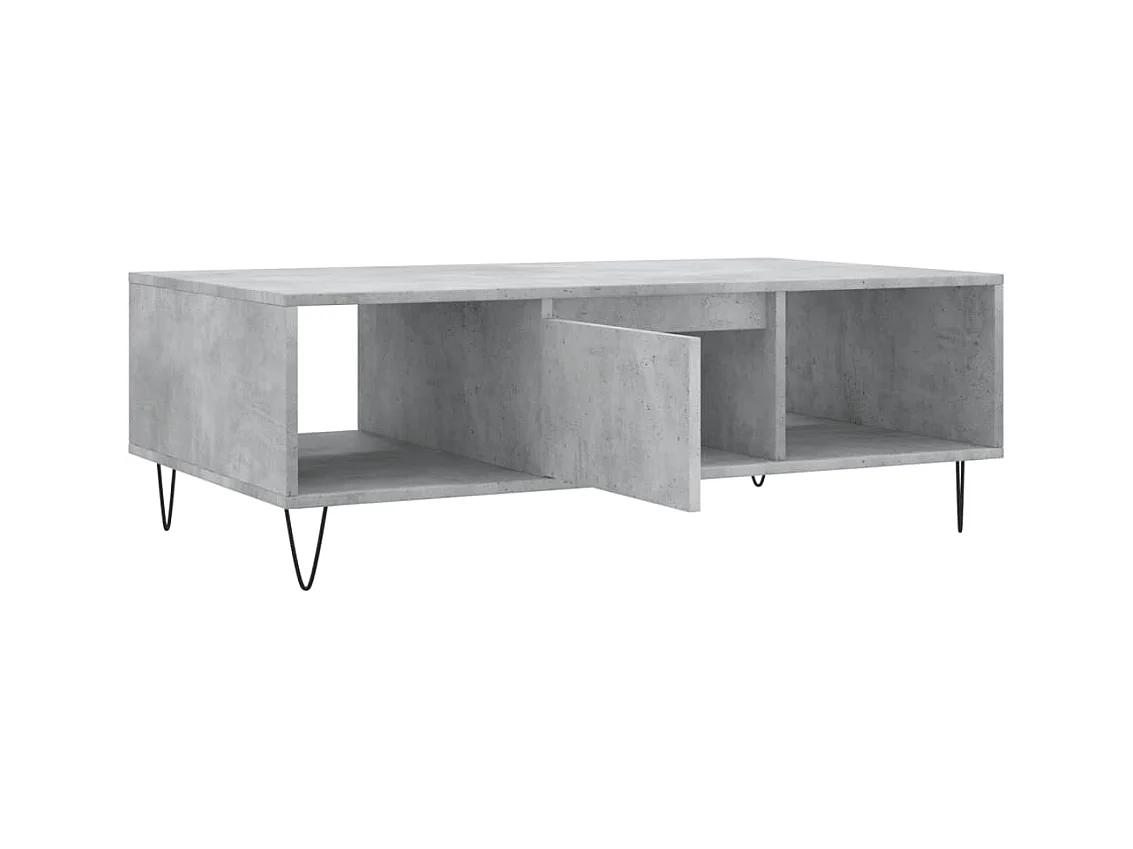 Table basse gris béton 104x60x35 bois d'ingénierie