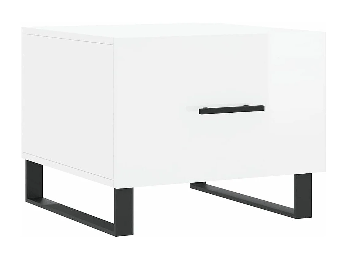 Tables basses 2 pcs blanc brillant 50x50x40 bois d'ingénierie