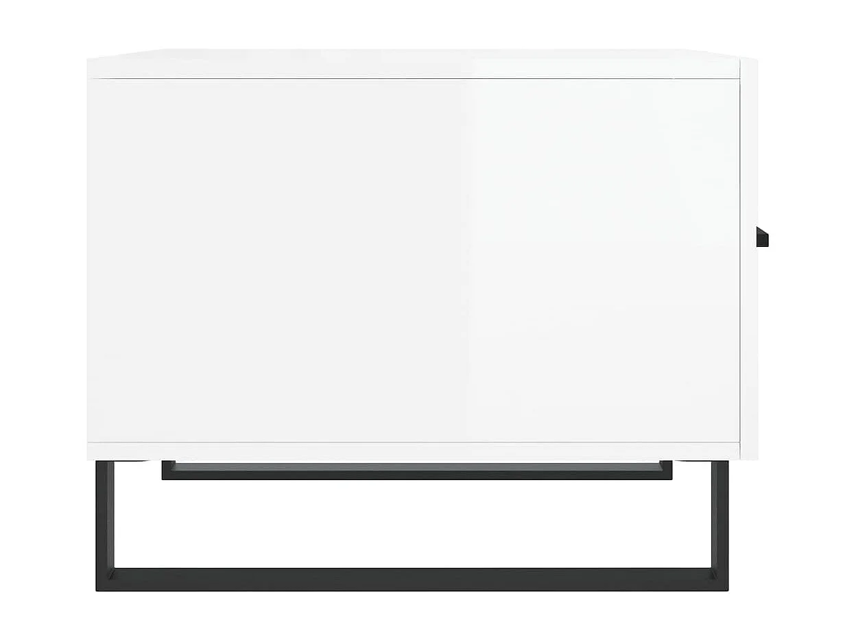 Tables basses 2 pcs blanc brillant 50x50x40 bois d'ingénierie