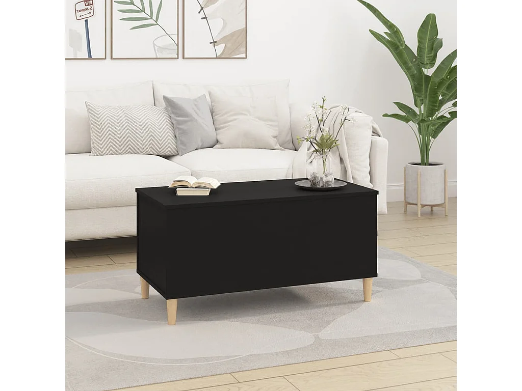 Table basse Noir 90x44,5x45 Bois d'ingénierie