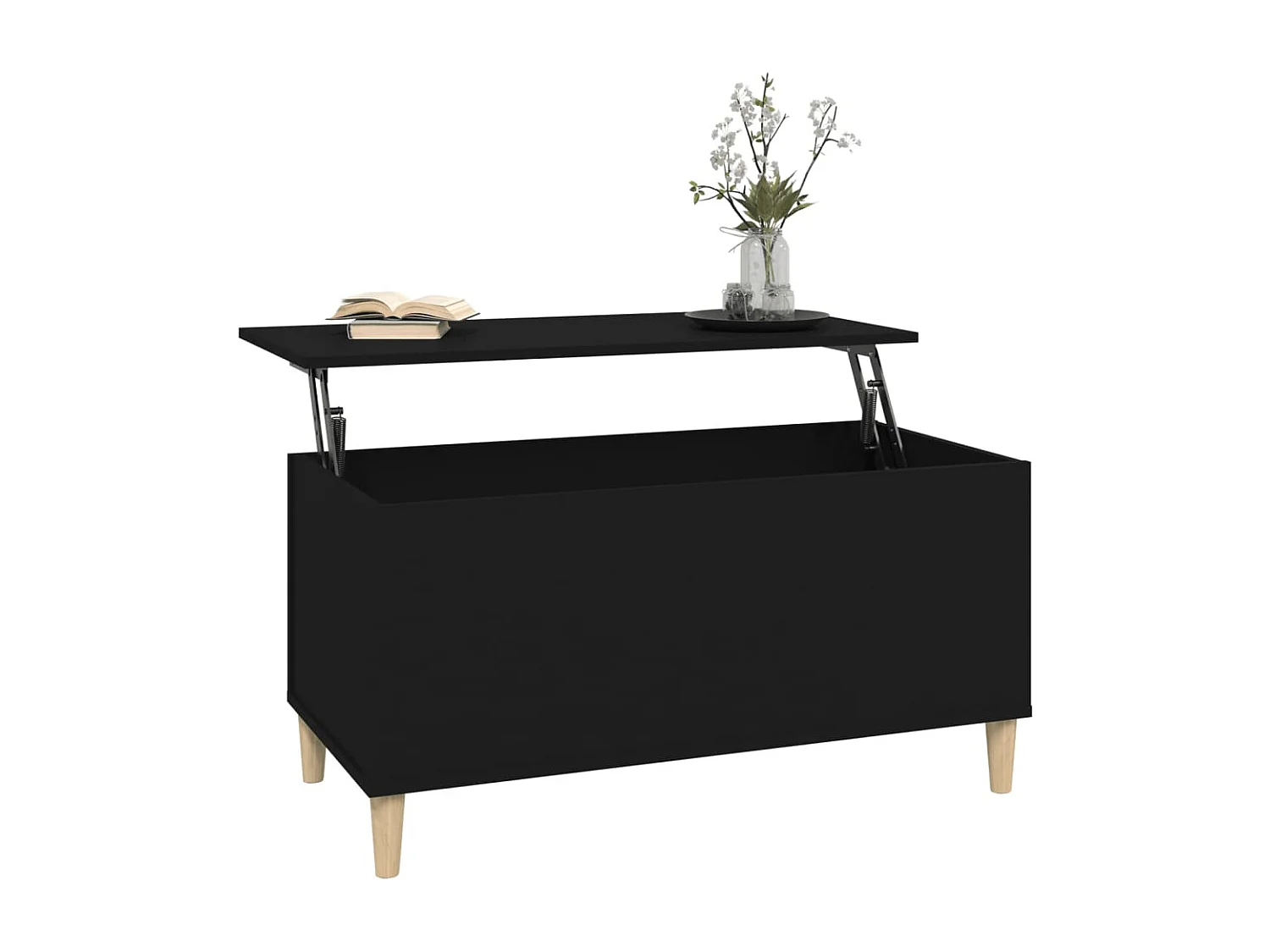 Table basse Noir 90x44,5x45 Bois d'ingénierie