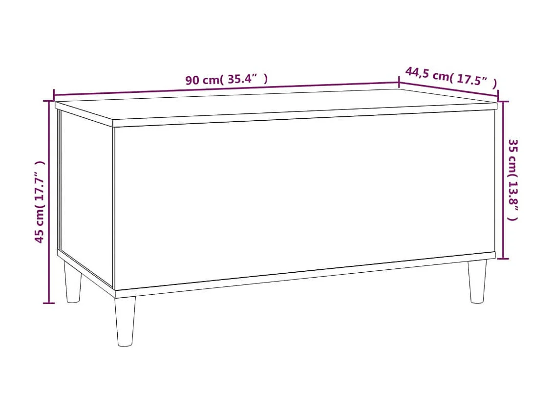 Table basse Noir 90x44,5x45 Bois d'ingénierie