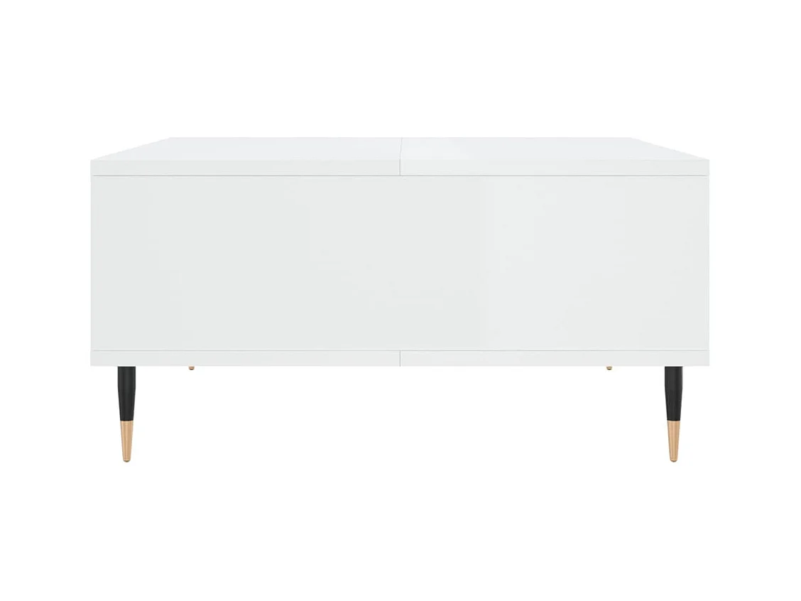 Table basse blanc brillant 60x60x30 bois d'ingénierie