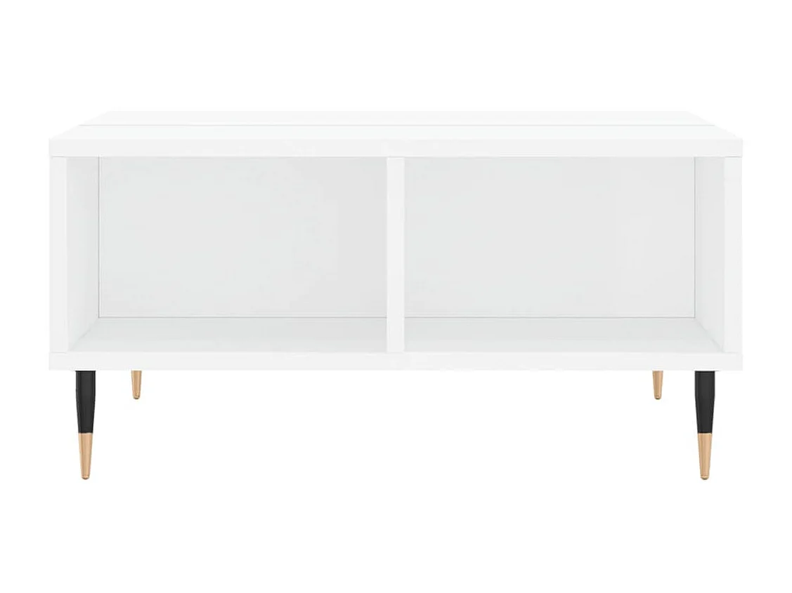 Table basse blanc brillant 60x60x30 bois d'ingénierie