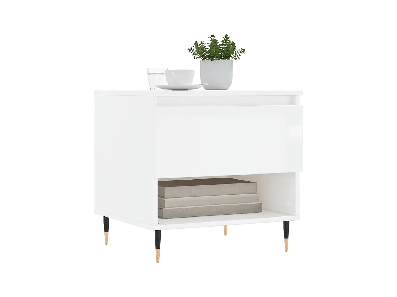 Tables basses 2 pcs blanc brillant 50x46x50 bois d'ingénierie