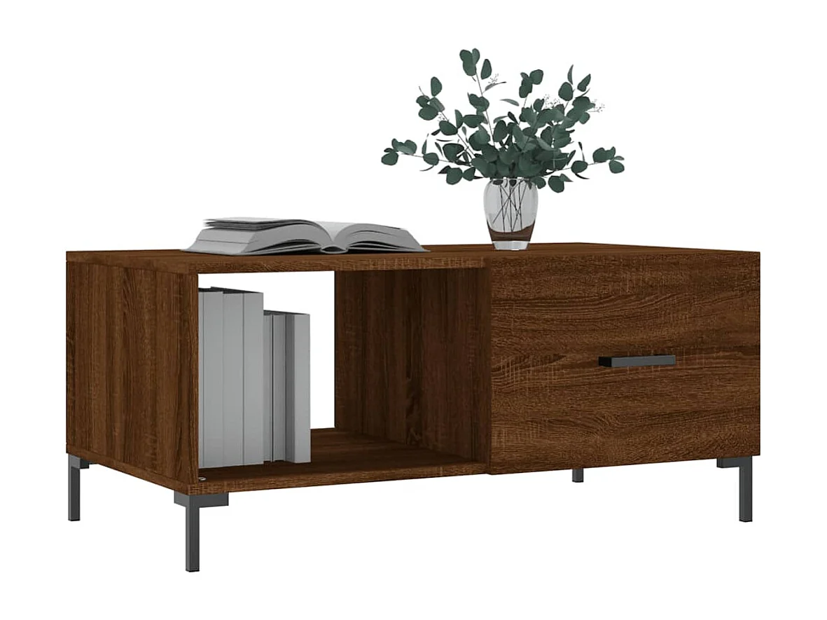 Table basse chêne marron 90x50x40 bois d'ingénierie