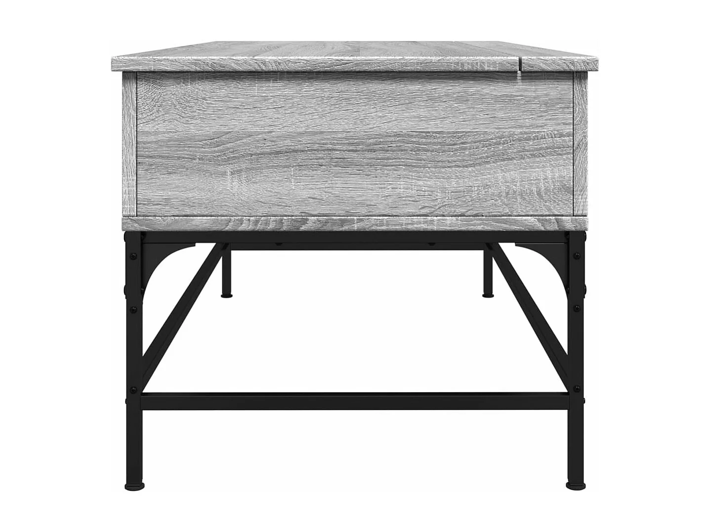 Table basse sonoma gris 100x50x45 bois d'ingénierie et métal