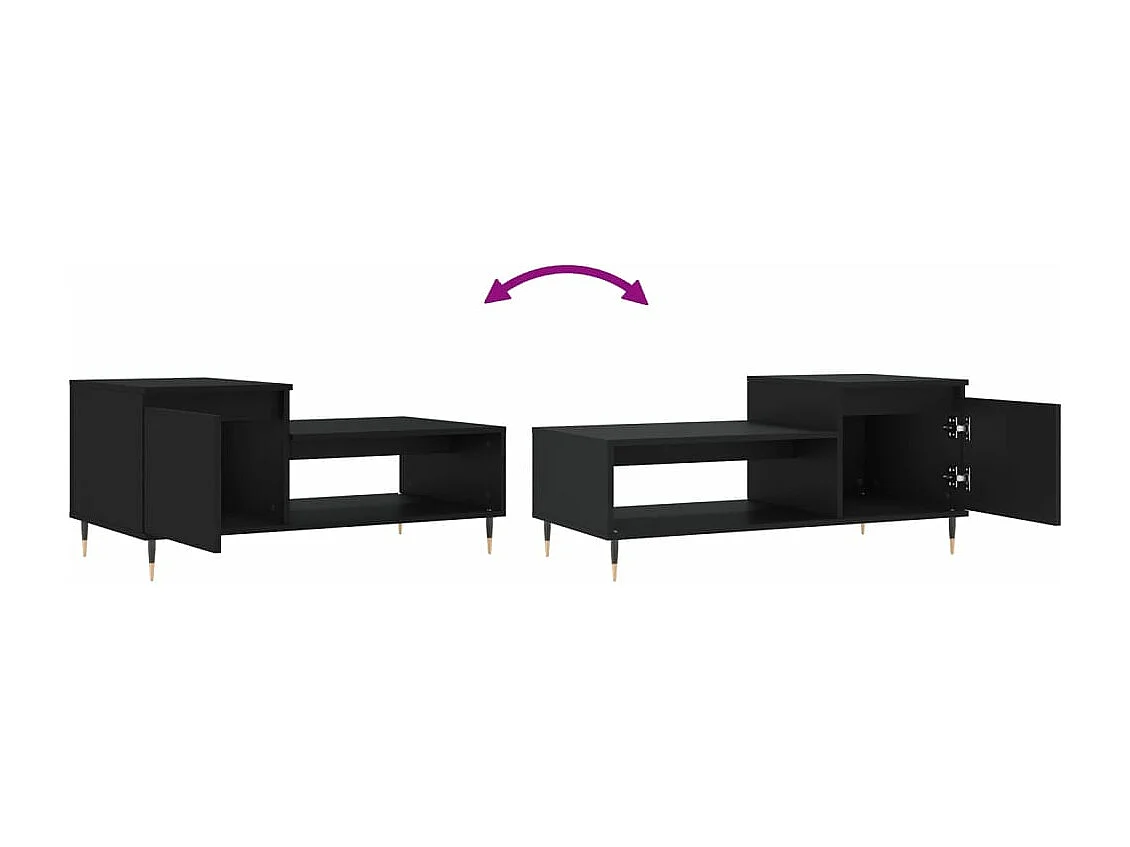 Table basse Noir 100x50x45 Bois d'ingénierie