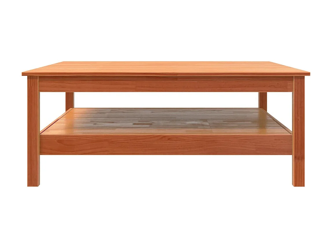 Table basse marron 100x100x40 bois massif de pin