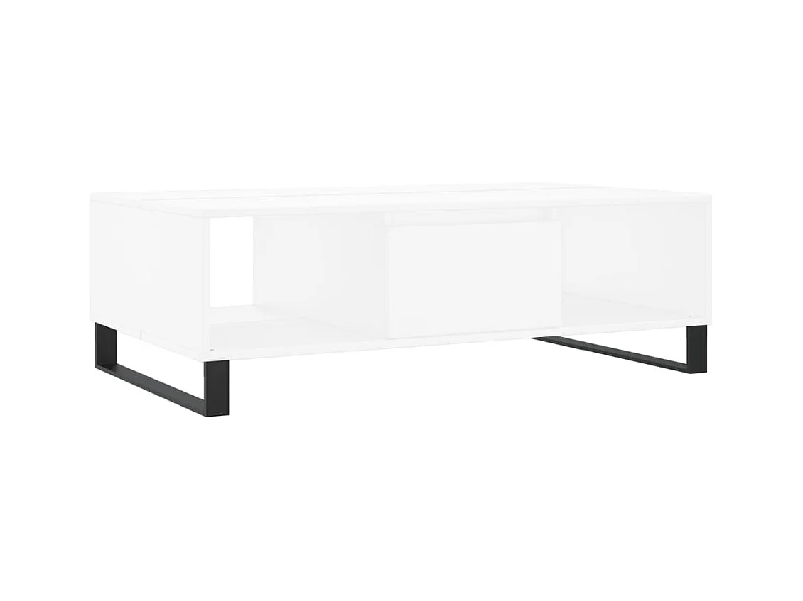 Table basse blanc 104x60x35 bois d'ingénierie
