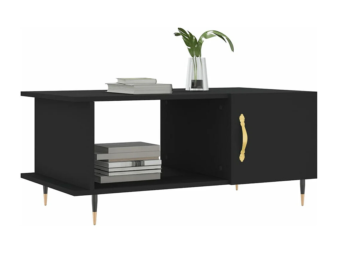 Table basse noir 90x50x40 bois d'ingénierie