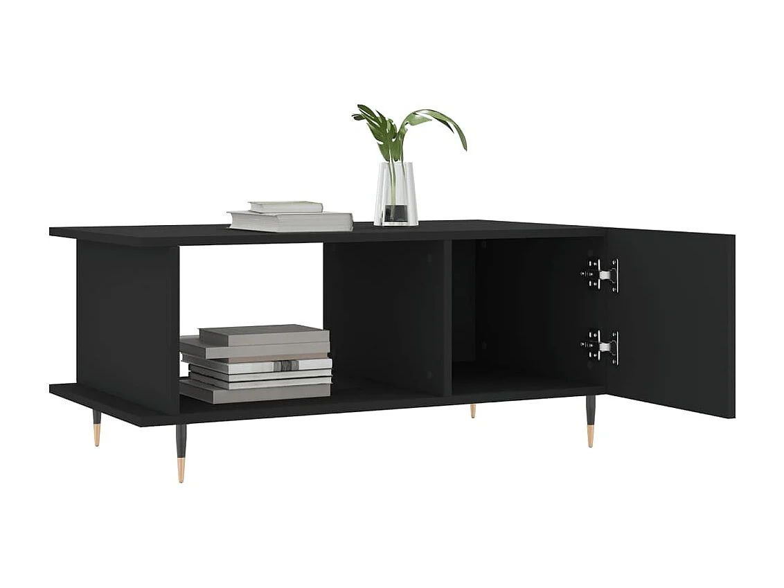 Table basse noir 90x50x40 bois d'ingénierie