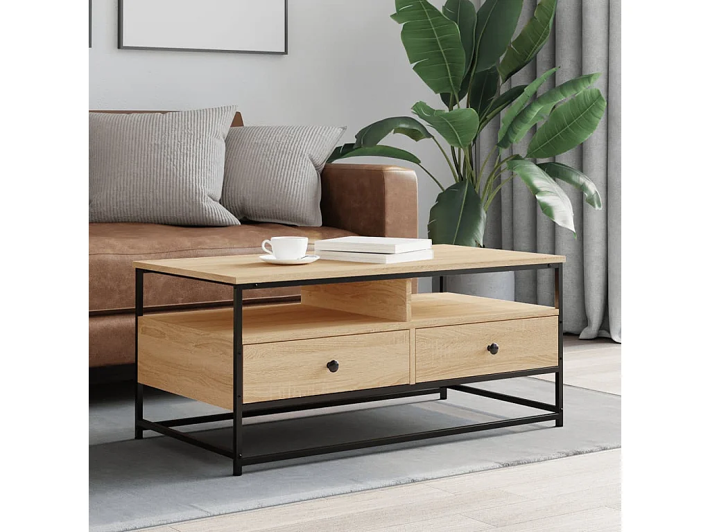 Table basse chêne sonoma 100x51x45 bois d'ingénierie