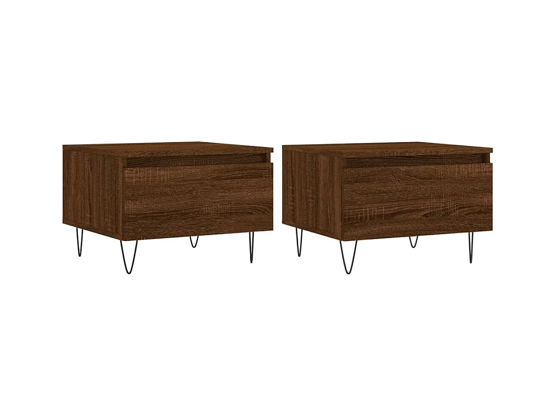 Tables basses 2 pcs chêne marron 50x46x35 bois d'ingénierie